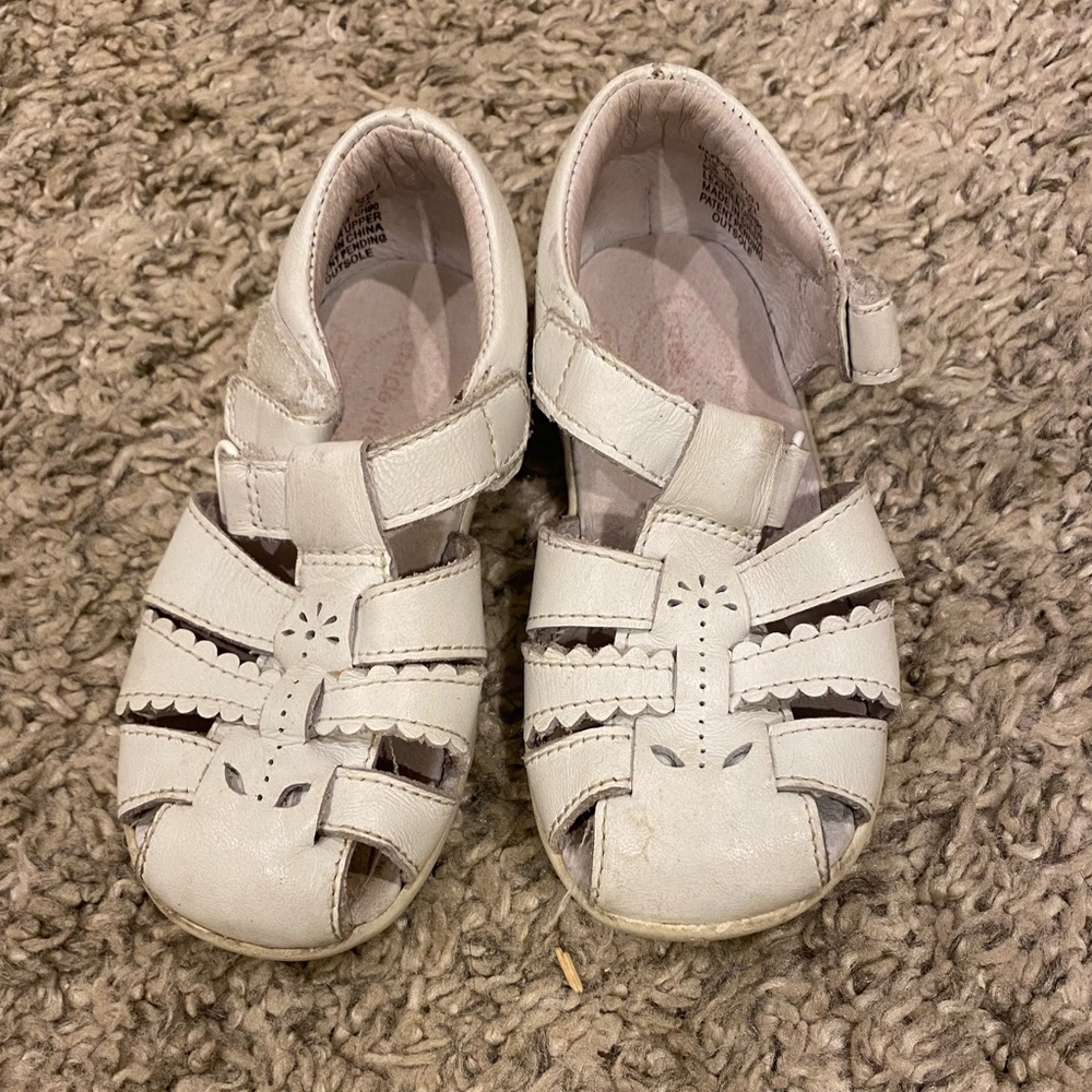 Stride Rite white leather sandals